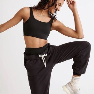 MADEWELL Black Flex Square Neck Sports Bra NEW Workout Exercise